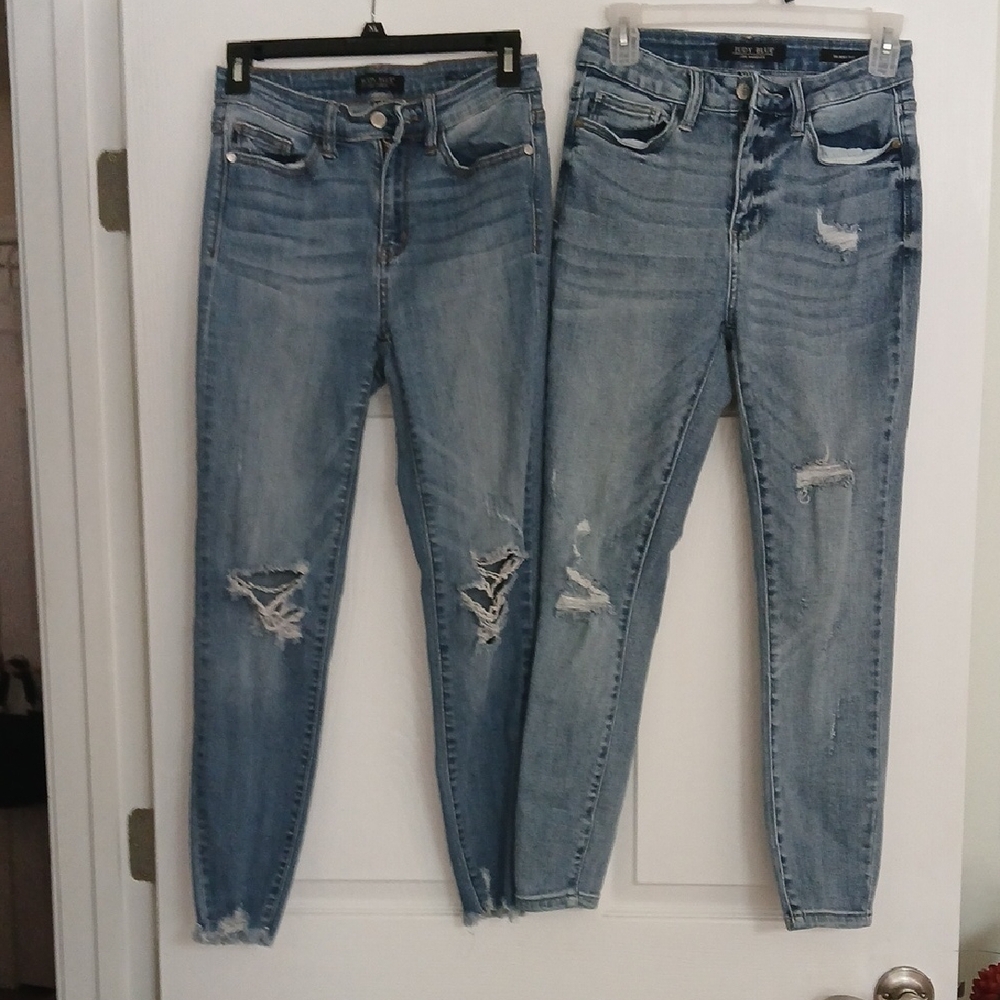 Judy Blue Distressed Skinny Fit Jeans Two Pairs